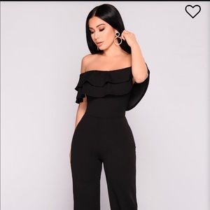 Ready to ruffle black jumpsuit